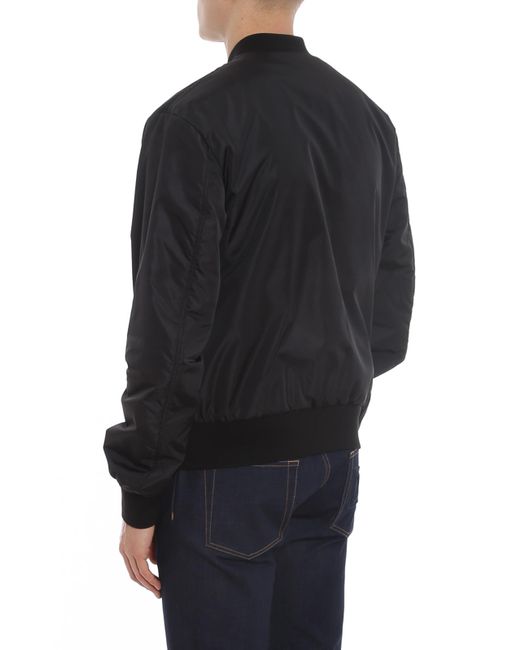 Dolce & Gabbana Black Nylon Padded Bomber Jacket for men