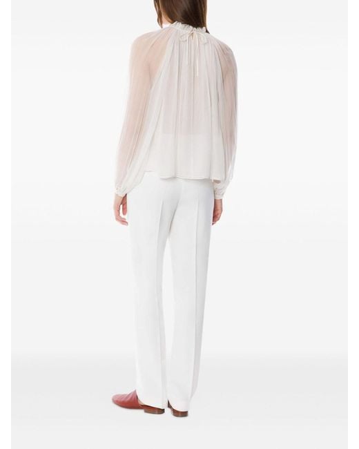 Alberta Ferretti White Multicolour Silk Shirt
