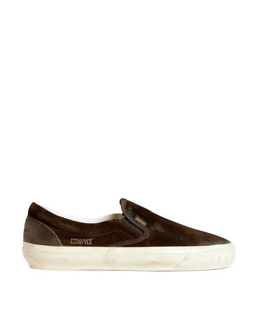 Golden Goose Deluxe Brand Brown Slip On Sneakers