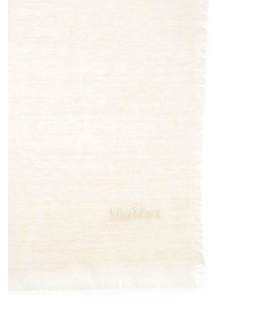 Max Mara White Monogram Wool Stole
