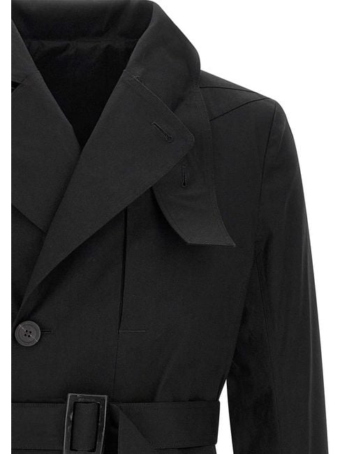 Rick Owens Black Mastodon Trench Coat for men