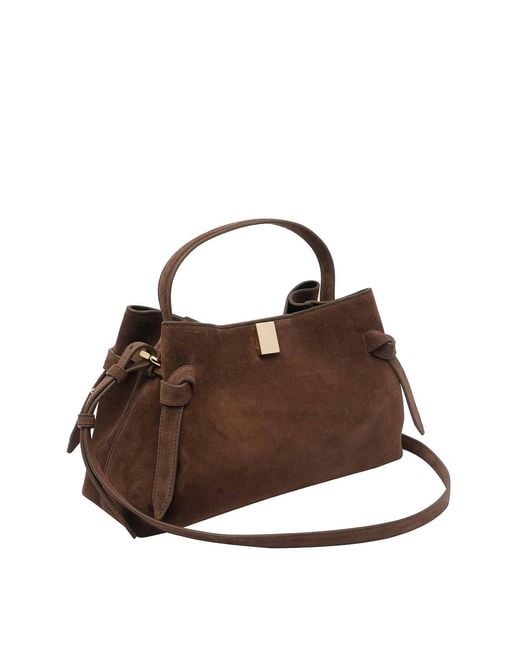 Yuzefi Brown Suede Gyoza Handbag