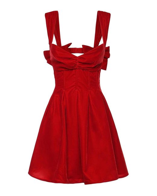For Love & Lemons Red August Mini Dress