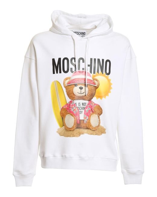 Moschino hoodie on sale white
