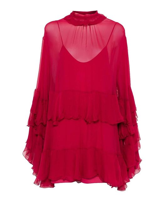 Chloé Red Silk Dress