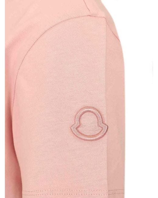 Moncler Pink Cotton T-Shirt