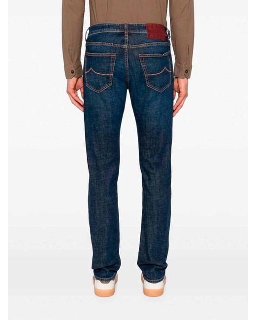 Jacob Cohen Blue 'Bard' Slim Fit 5-Pocket Pants for men
