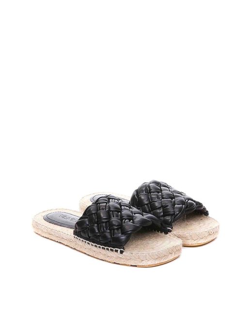 Bottega Veneta Black Jack Flat Sandals