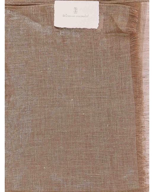 Brunello Cucinelli Natural Sciarpa Lurex