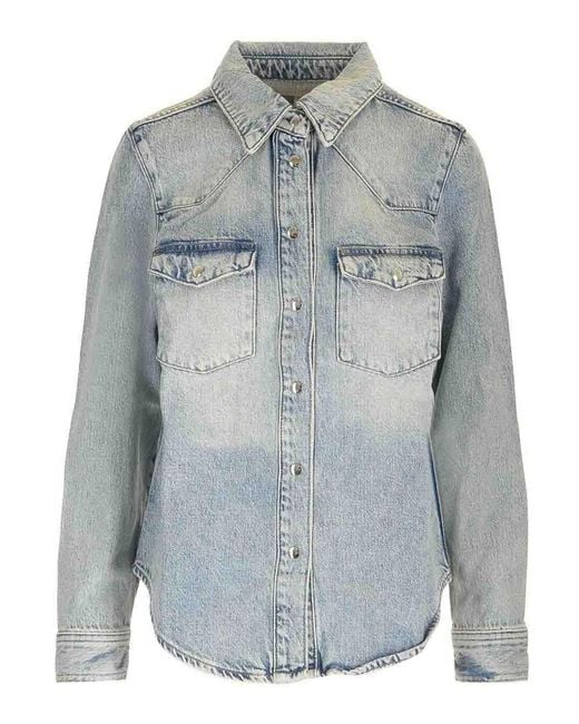 FRAME Gray Heritage Denim Shirt