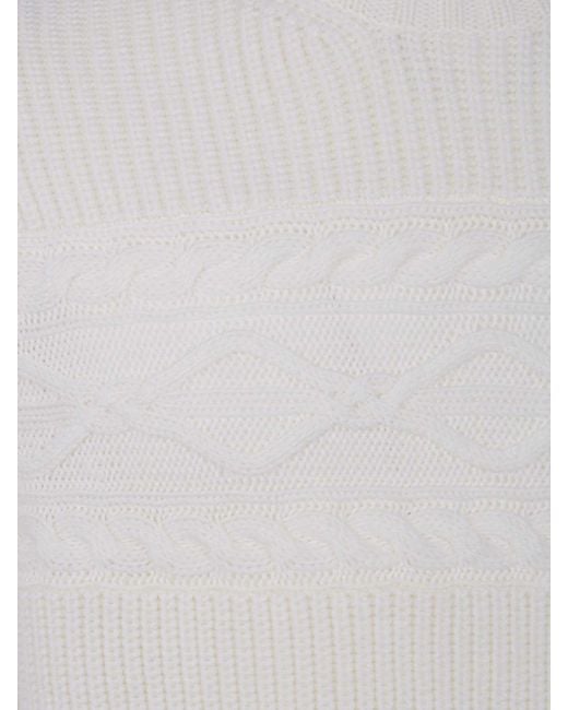 Zegna White Pure Wool Pearl Stitch High Neck for men