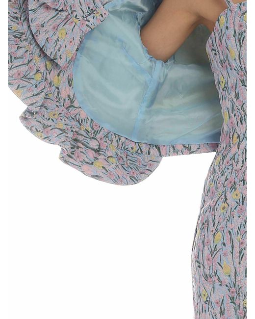 Vivetta Gray Erba Embroidered Jacket With Pastel Flowers