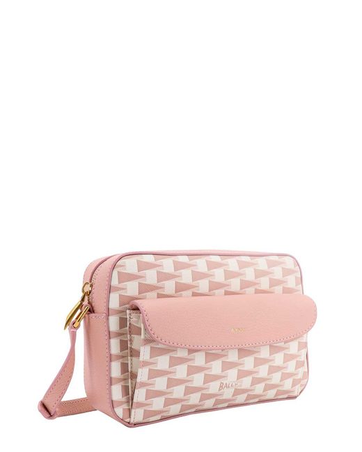 Bally Pink Coated Canvas Leather Bag All-over Print