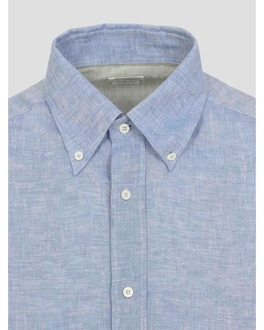 Brunello Cucinelli Blue Shirt for men