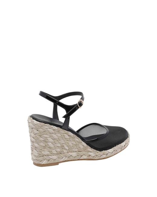 Stuart Weitzman Metallic Bareitall Wedge Espadrilles