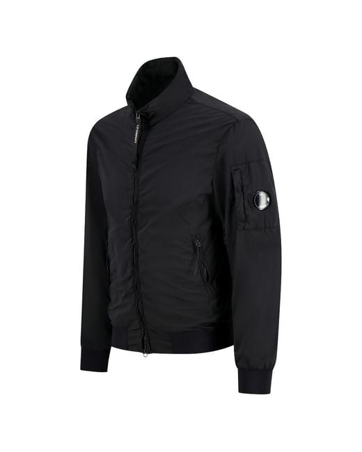 C P Company Black Nylon Turtleneck Jacket for men