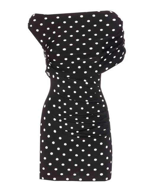 Self-Portrait Black Polka Dot Mini Dress