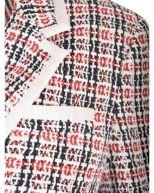 Thom Browne White Cotton Tweed Blazer
