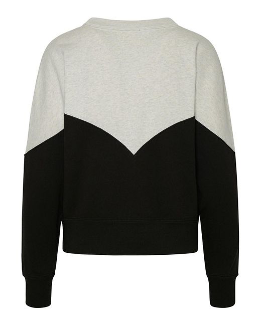 Isabel Marant Black Two-tone Cotton Blend Houston Sweatshirt