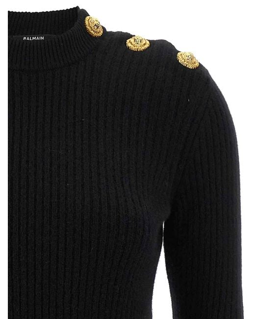 Balmain Black Ribbed Sweater