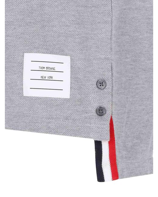 Thom Browne Gray Retro Tricolor Detail T-Shirt