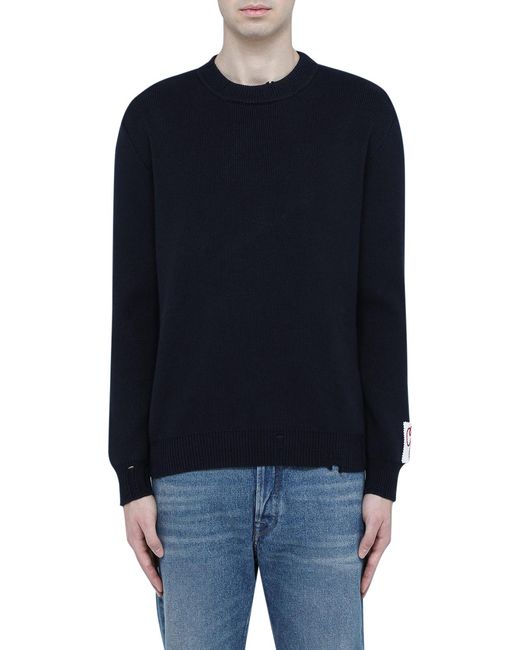 Golden Goose Deluxe Brand Blue Cotton Crewneck for men