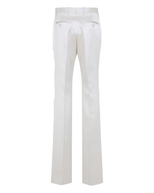 Tom Ford Gray Cotton And Silk Blend Trousers