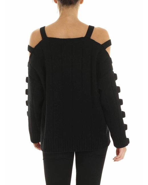 McQ Alexander McQueen Black Eyelets Pullover