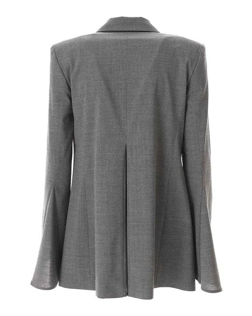 Vivetta Gray Light Wool Blazer With Slices