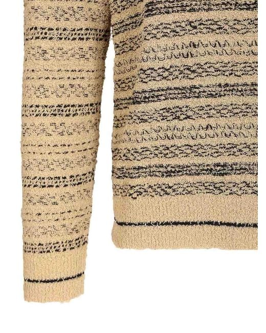 Emporio Armani Multicolor Triped Crewneck Cotton-Blend Jumper for men