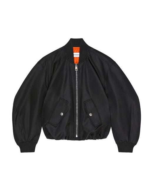 Givenchy Black Cropped Cocoon Bomber