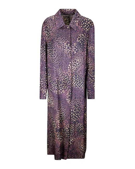 Dries Van Noten Purple Long Trench