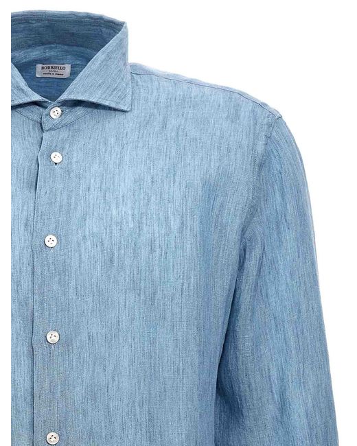 Borriello Blue Linen Shirt for men