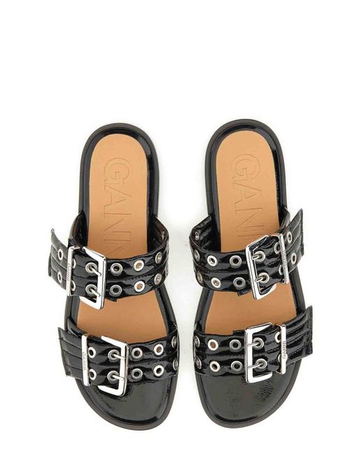 Ganni Black Sandal With Buckle