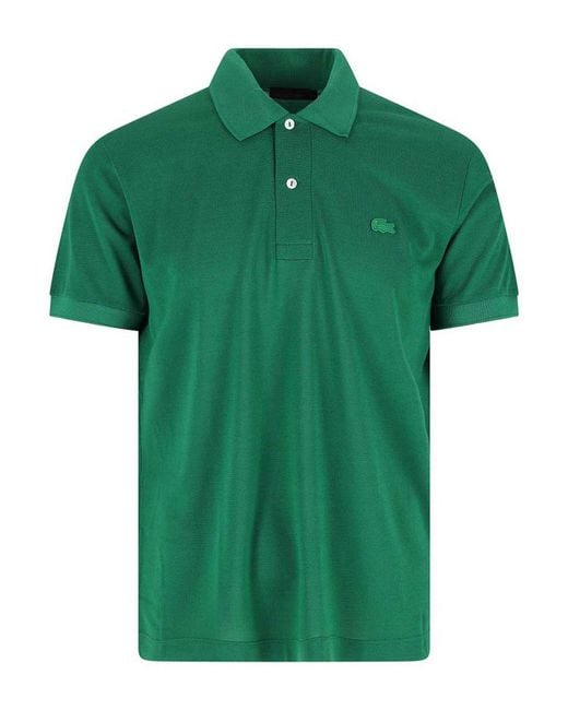Lacoste Green Silk Piqu Polo Shirt for men