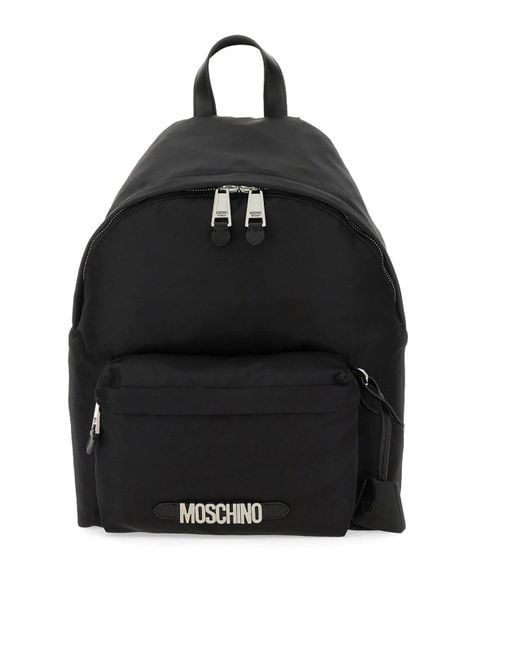 Moschino Black Backpack With Logo
