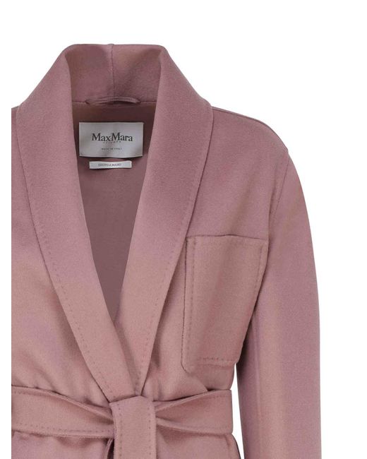 Max Mara Pink Deconstructed Jacket In Wool And Cashmere