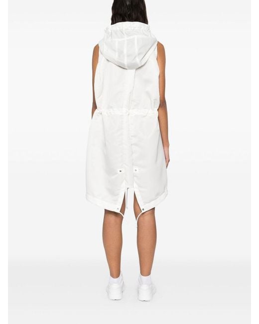 sacai♡ Nylon Twill Hoodie Vest Sacai Nylon Twill Hoodie Vest in White | Lyst