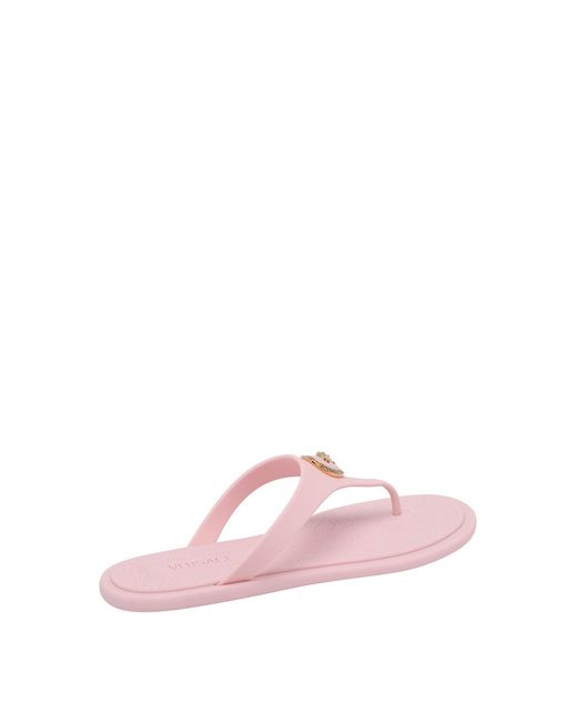 Versace Pink Alia Rubber Flat Sandals