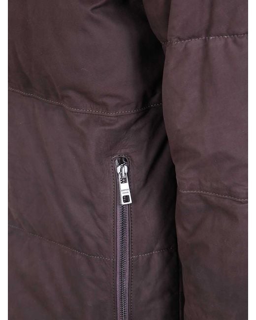 Giorgio Brato Purple Nabuck Leather Padded Jacket for men