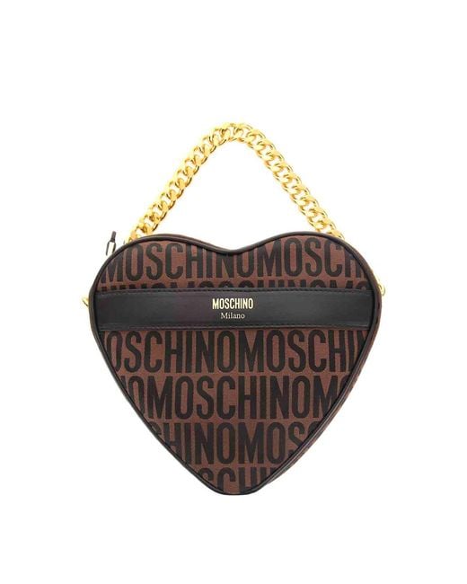 Moschino Metallic Logo Heart Bag