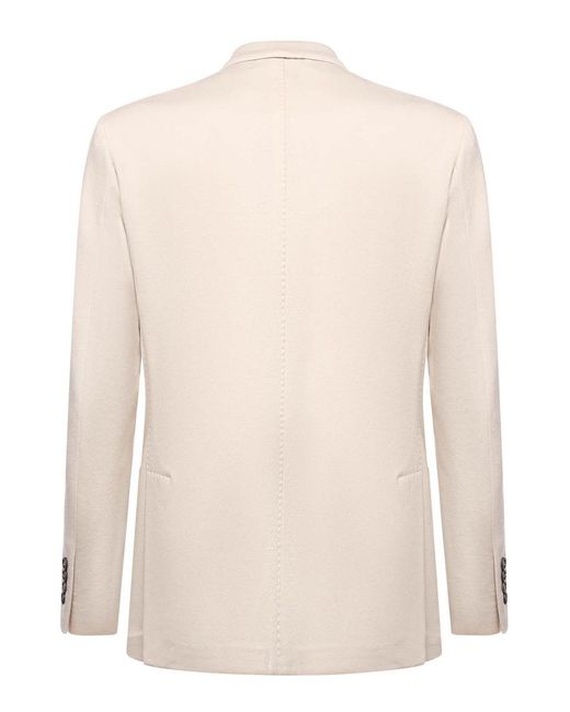 Eleventy Natural Double-Breasted Wool Jacket for men