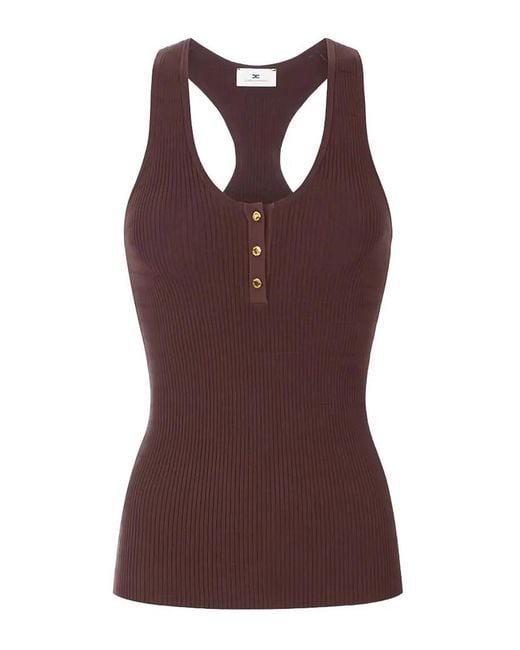 Elisabetta Franchi Brown Tricot Top