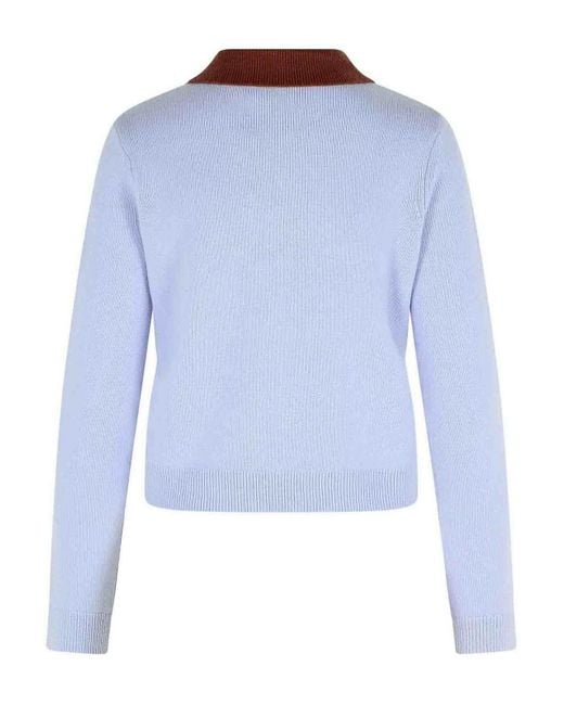 Self-Portrait Blue Wool Blend Sweater