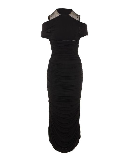 MARINE SERRE Black Long Dress