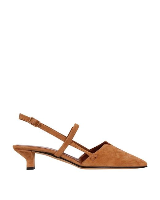 Pomme D'or Brown Suede Heeled Slingback