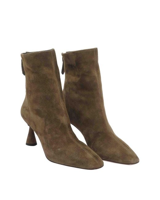 Aquazzura Brown Moss Amore Pump Booties