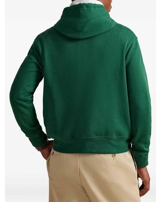 Polo Ralph Lauren Green Hoodie With Printed Bear for men