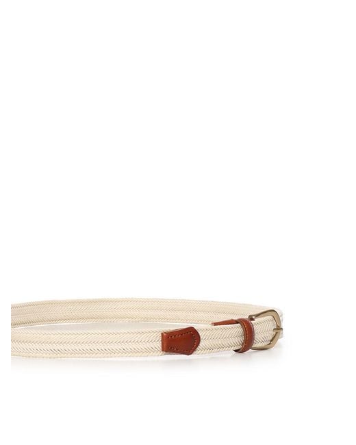 Eleventy Natural Braided Cotton Belt for men