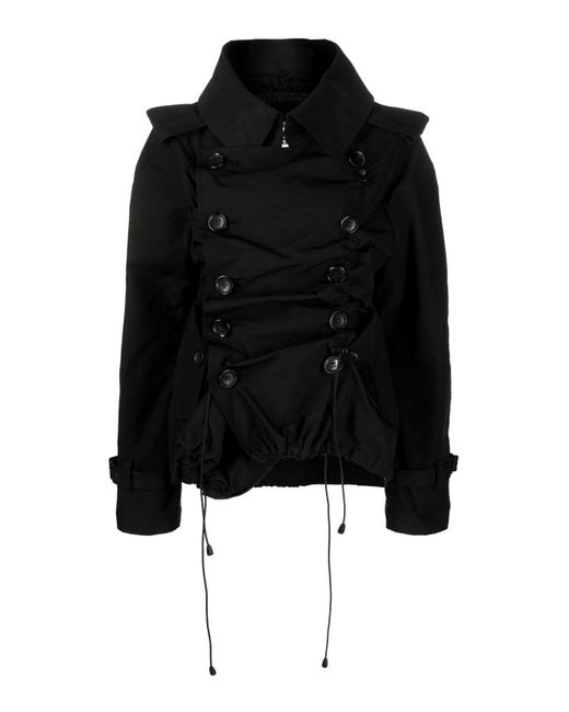 Junya Watanabe Black Ruffled Short Coat